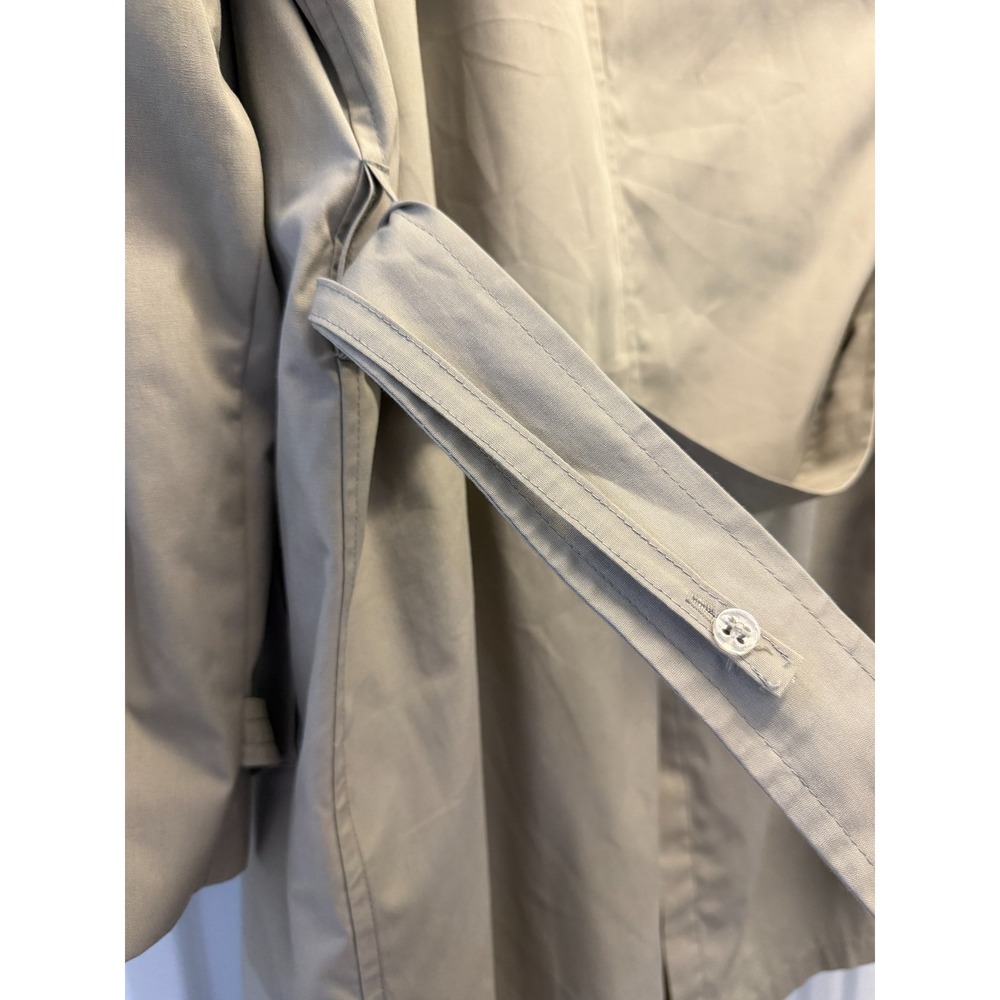 London Fog Mens 42 REG Khaki Trench Coat Double Breasted Removable Liner USA - Picture 7 of 11